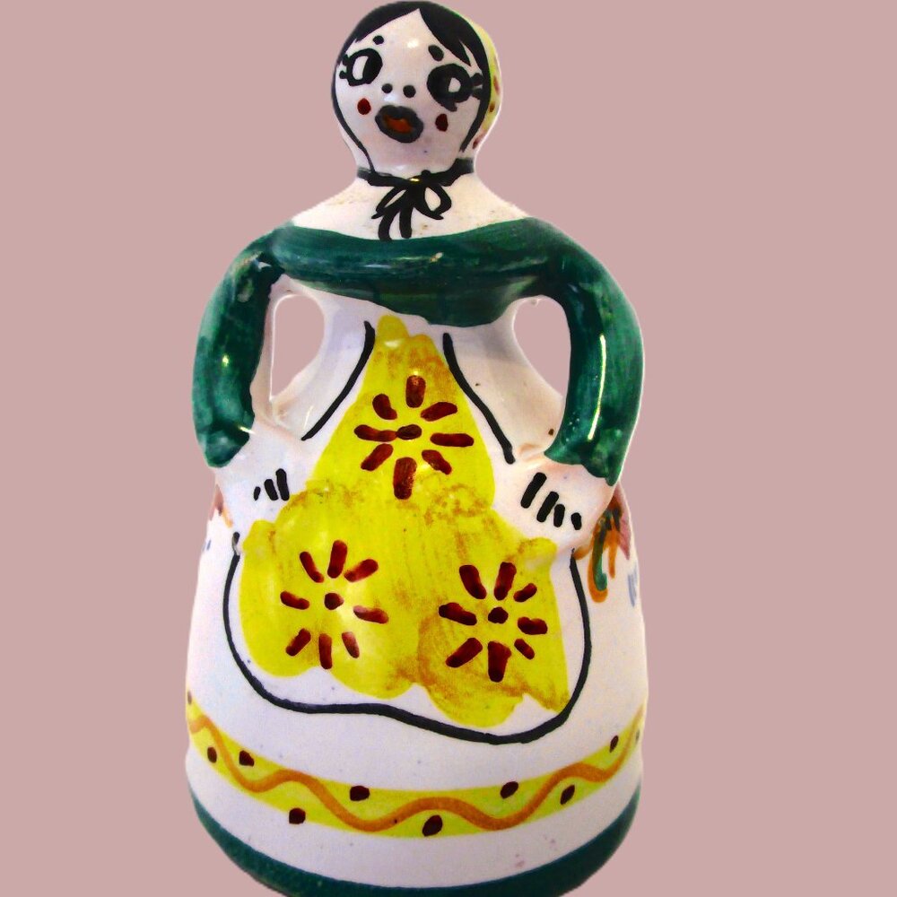 Antiq signed Bell Italian ceramic Majolica Hand Painted 3.5" x 2.5"
